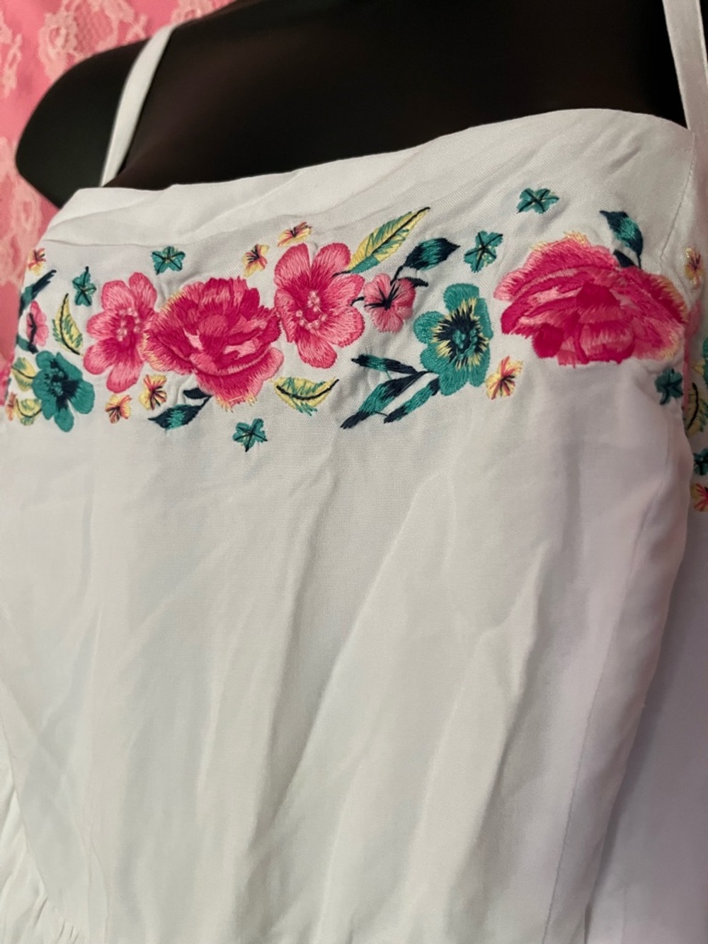 Torrid sun dress with Pink & Teal Floral Embroidery